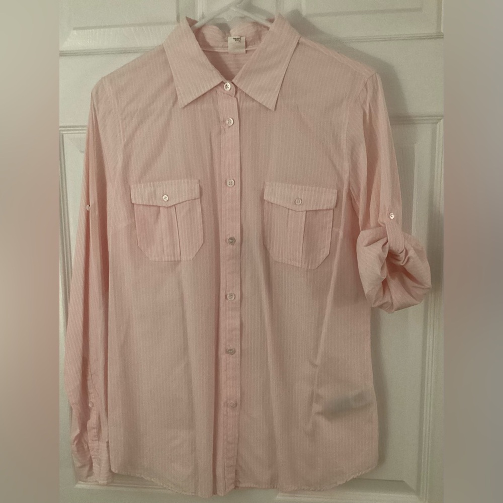 J.Crew button front pinstripe blouse